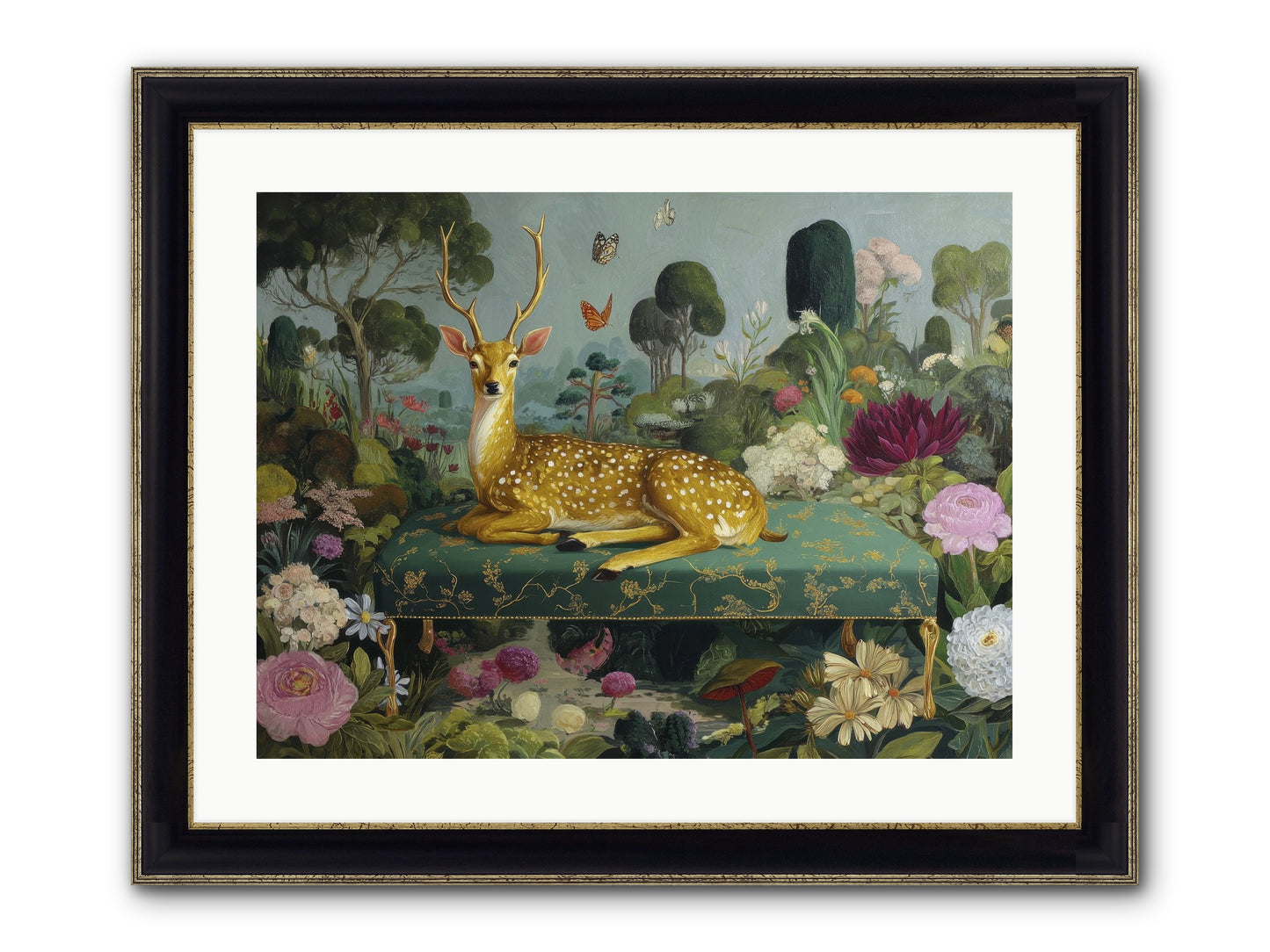 Velvet Nights Unfolding Framed Print - Black & Gold 24x18