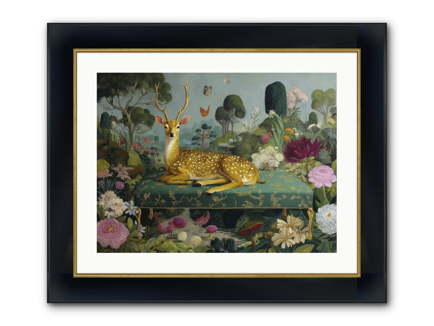 Velvet Nights Unfolding Framed Print - Wide Black w/Gold 24x18