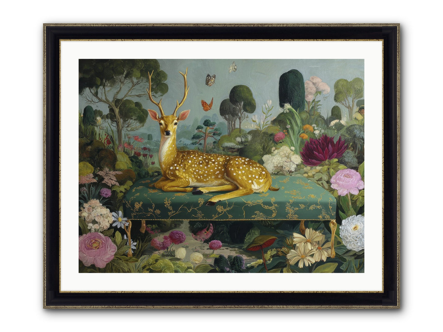 Velvet Nights Unfolding Framed Print - Black & Gold 32x24