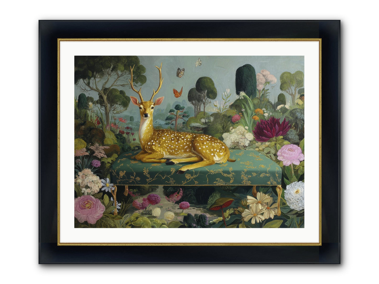 Velvet Nights Unfolding Framed Print - Wide Black w/Gold 32x24