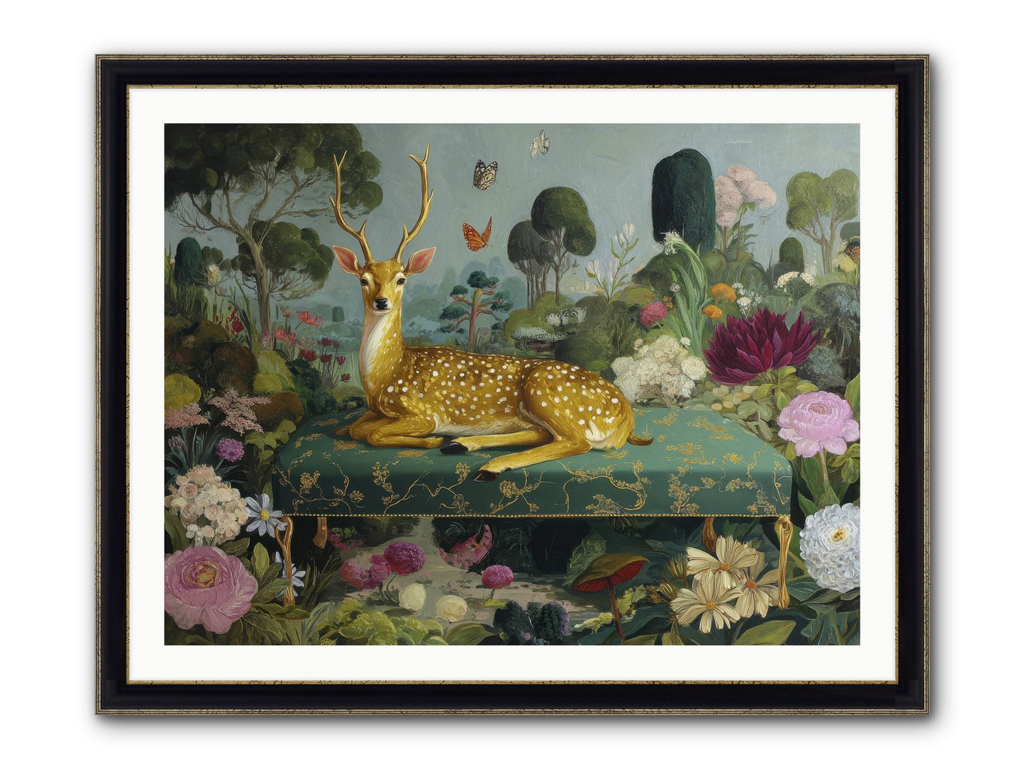 Velvet Nights Unfolding Framed Print - Black & Gold 40x30
