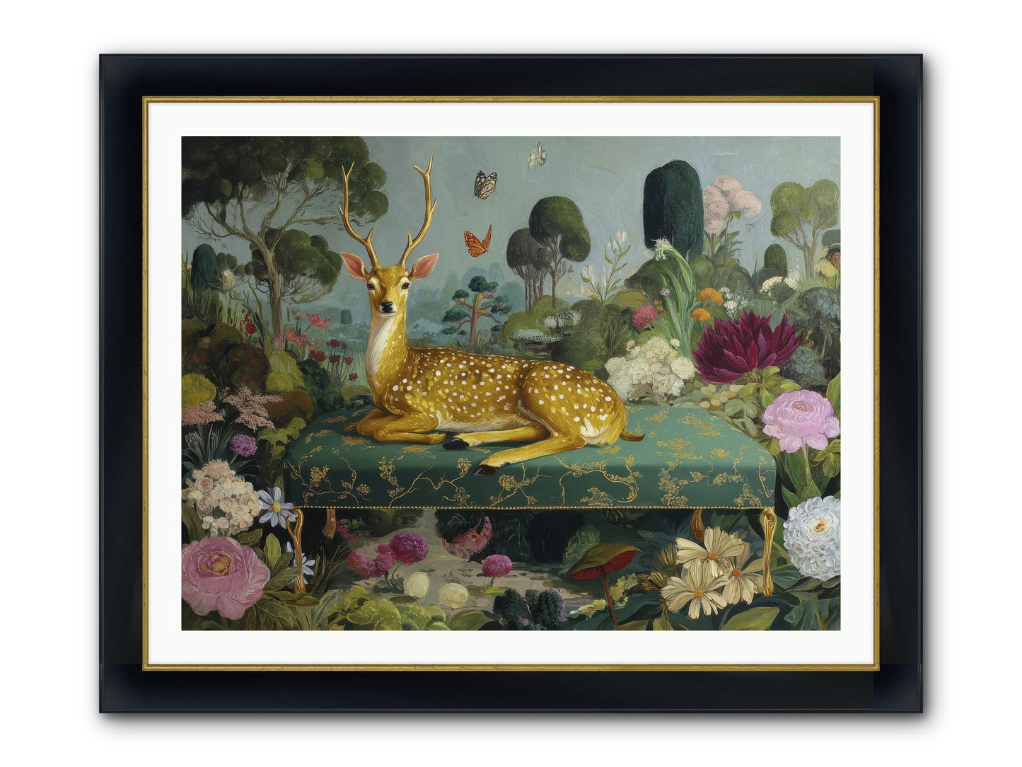 Velvet Nights Unfolding Framed Print - Wide Black w/Gold 40x30