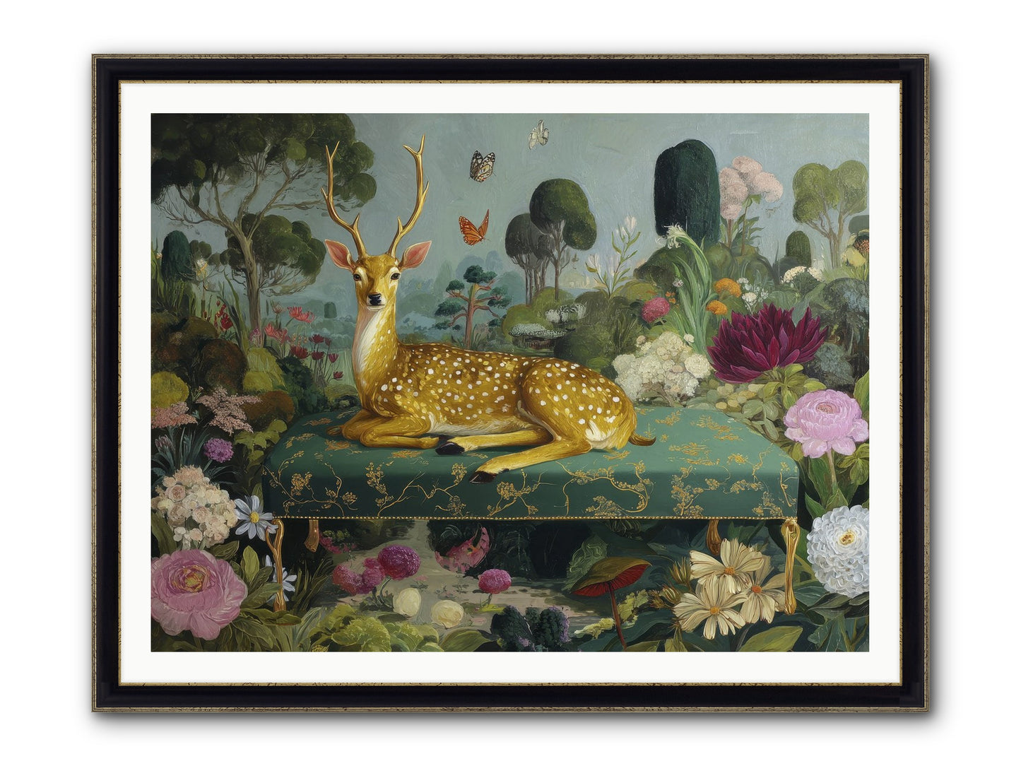 Velvet Nights Unfolding Framed Print - Black & Gold 48x36