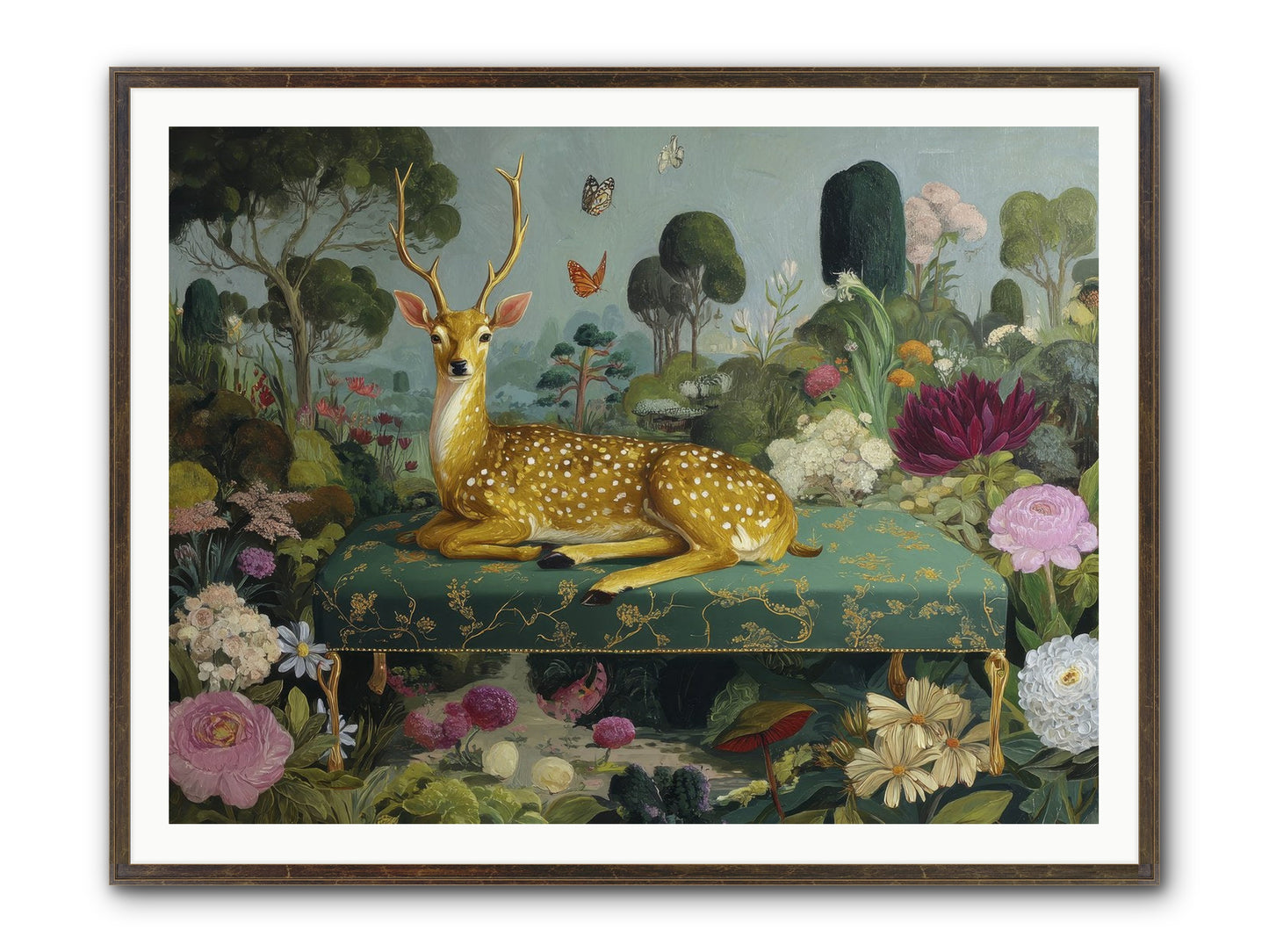 Velvet Nights Unfolding Framed Print - Slimwoods Black/Gold 48x36