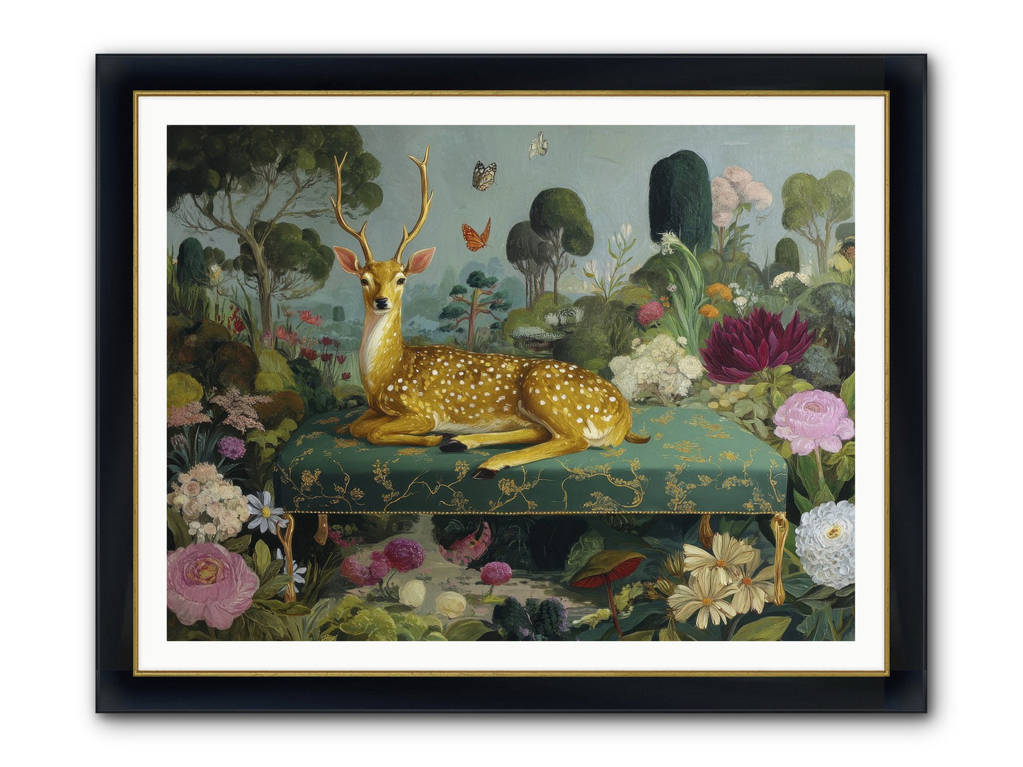 Velvet Nights Unfolding Framed Print - Wide Black w/Gold 48x36