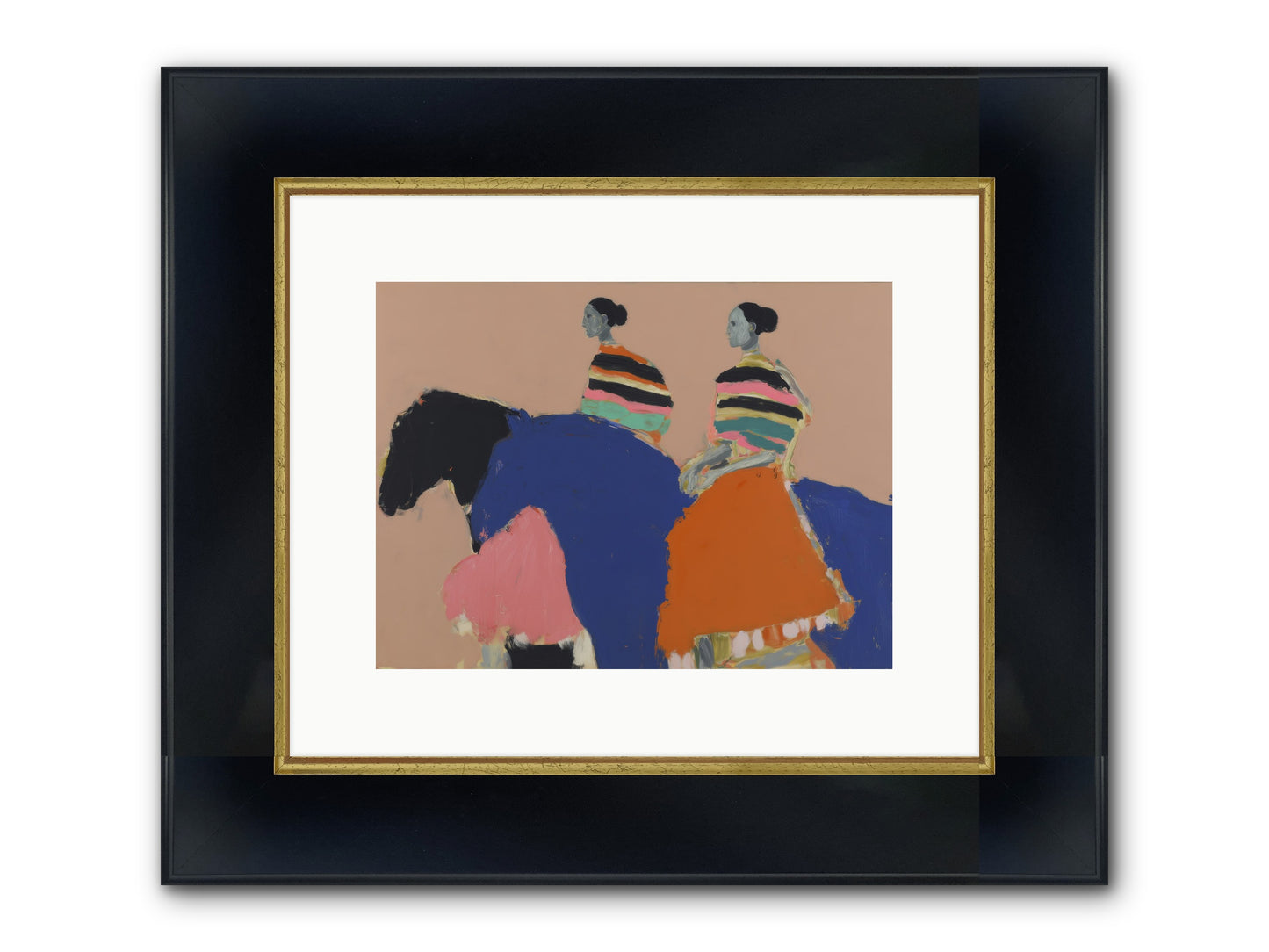 Velvet Rivulet Framed Print - Wide Black w/Gold 12x9