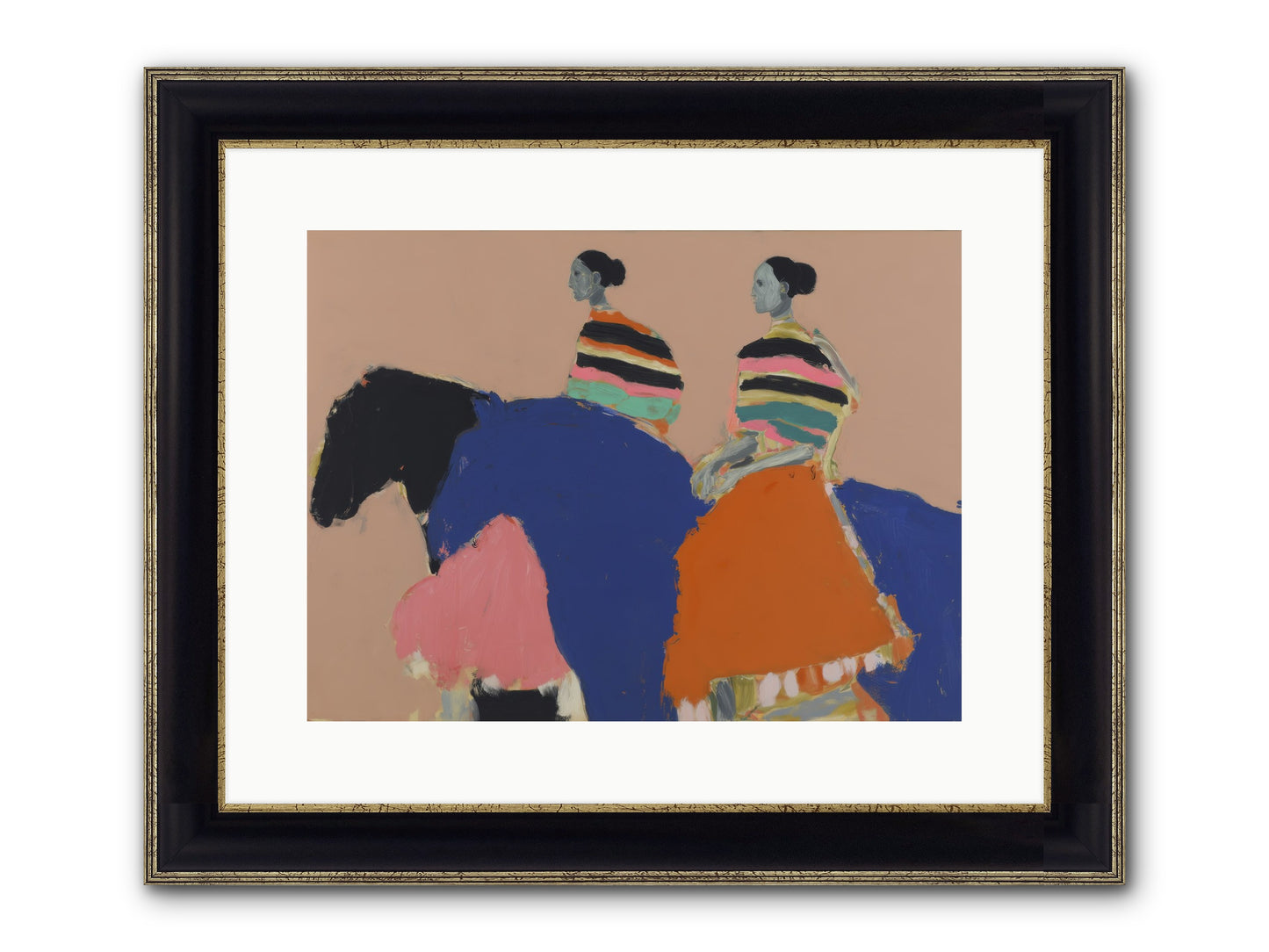 Velvet Rivulet Framed Print - Black & Gold 16x12