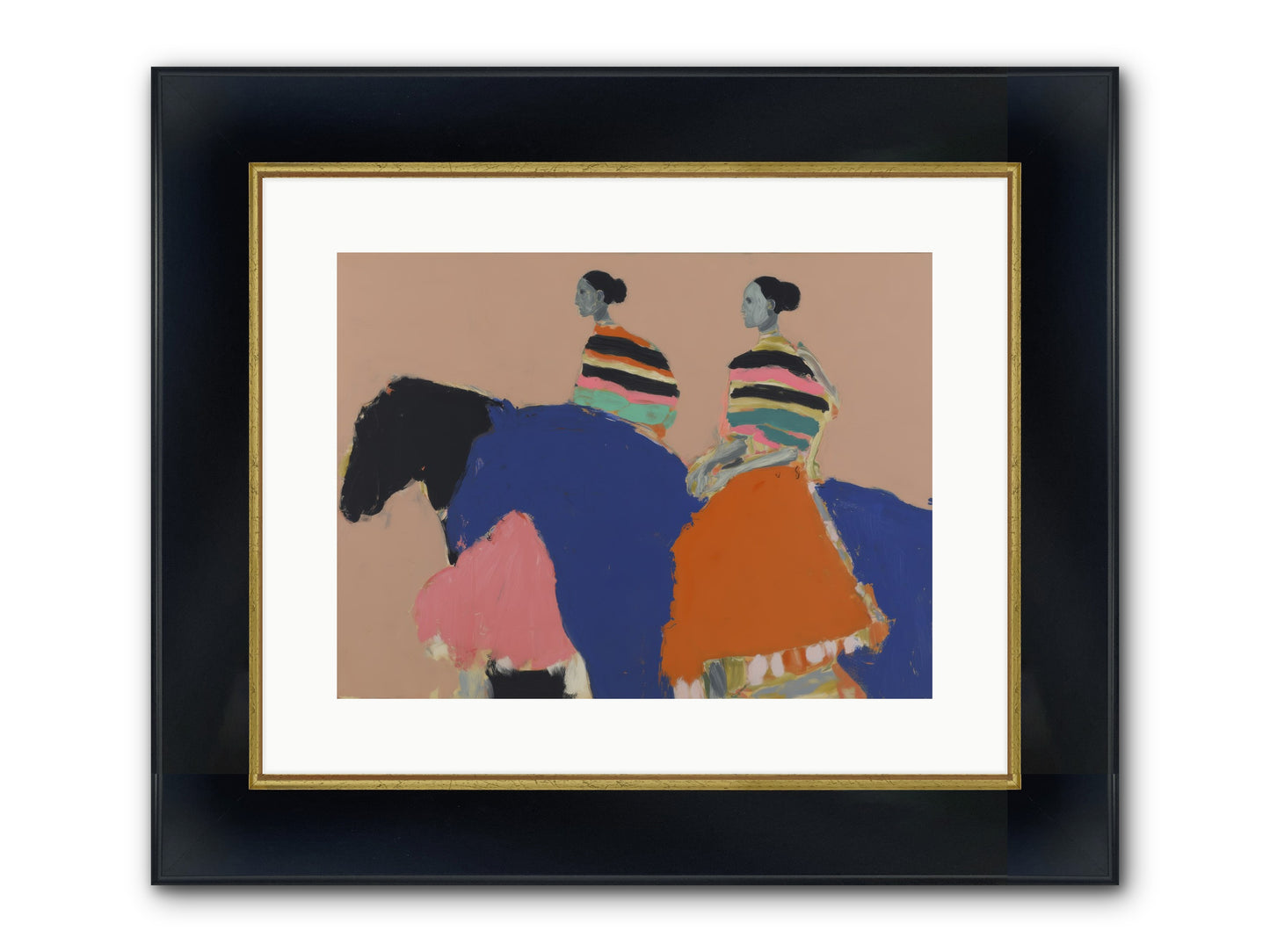 Velvet Rivulet Framed Print - Wide Black w/Gold 16x12