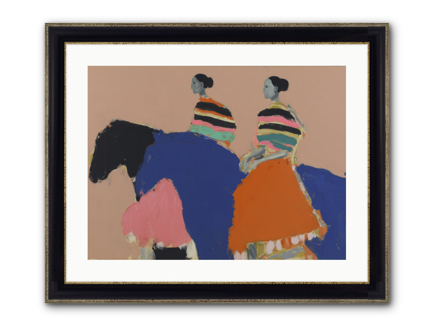 Velvet Rivulet Framed Print - Black & Gold 24x18