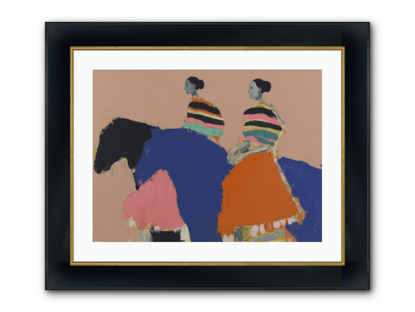 Velvet Rivulet Framed Print - Wide Black w/Gold 24x18