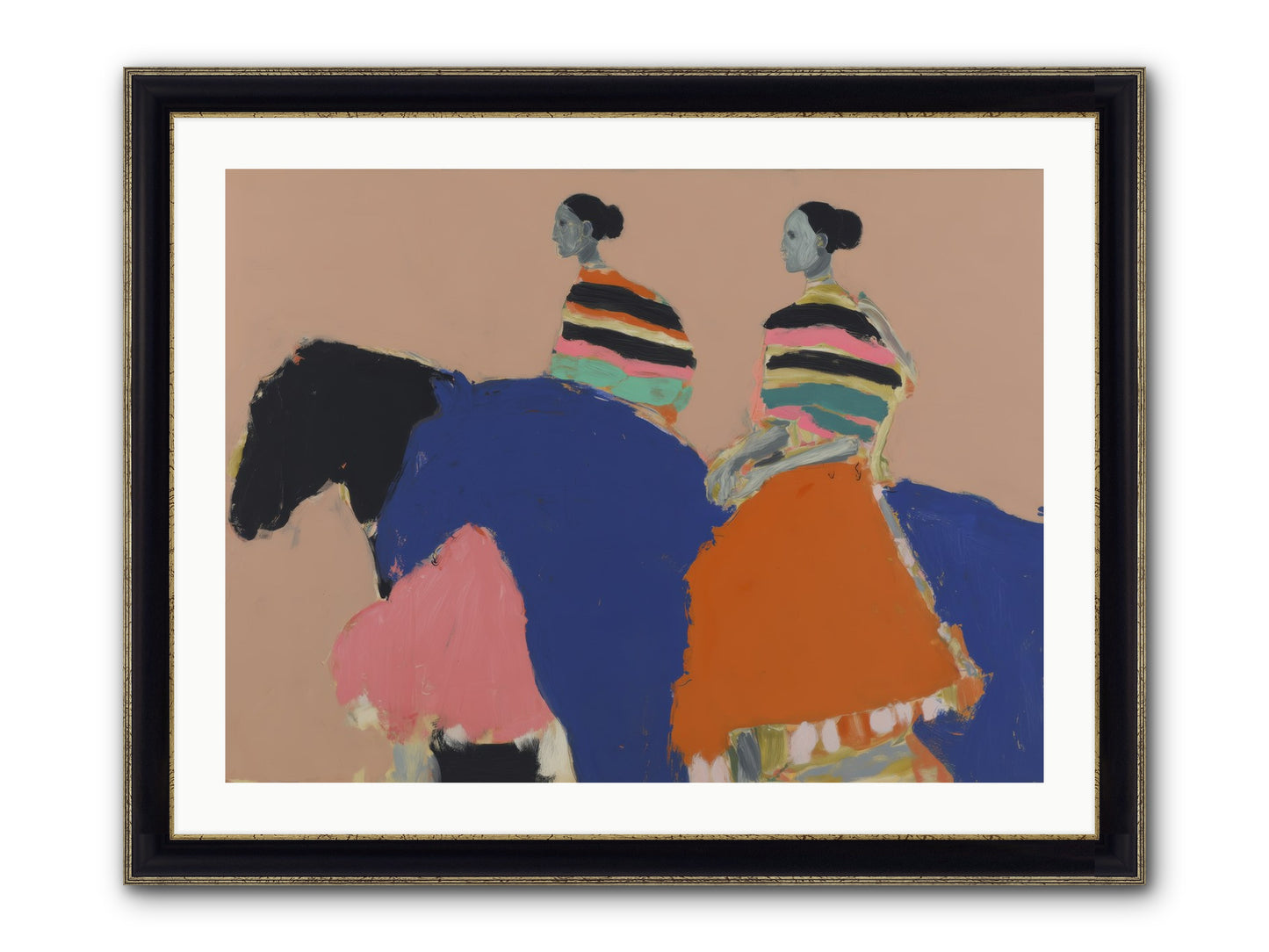 Velvet Rivulet Framed Print - Black & Gold 32x24