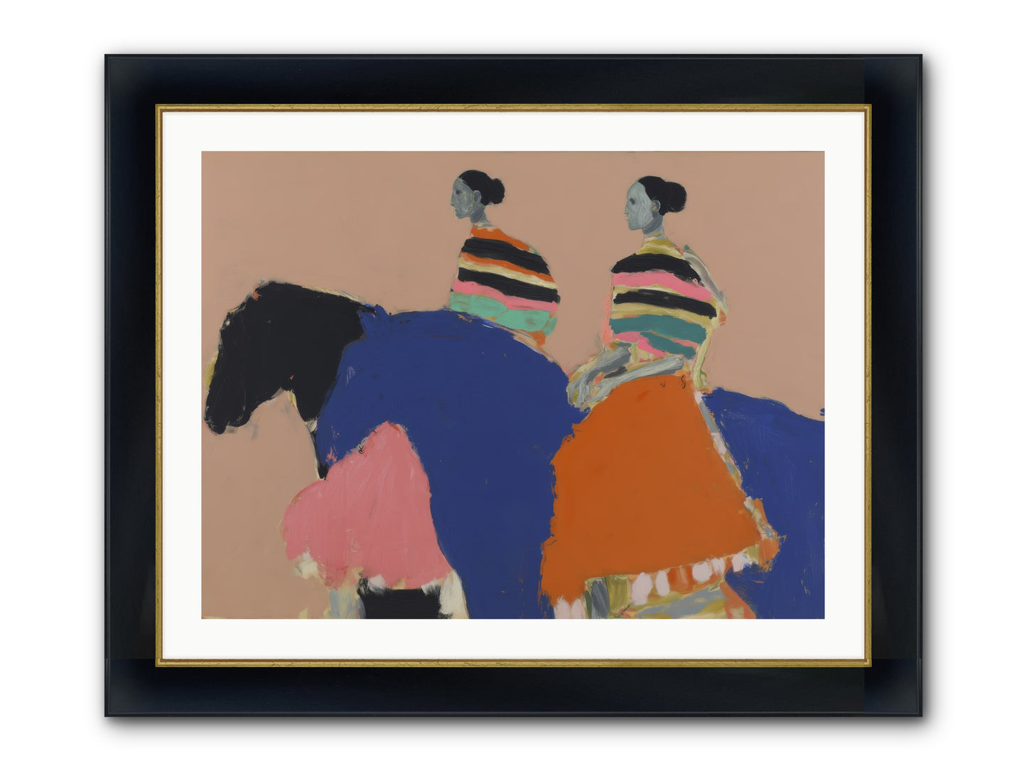 Velvet Rivulet Framed Print - Wide Black w/Gold 32x24