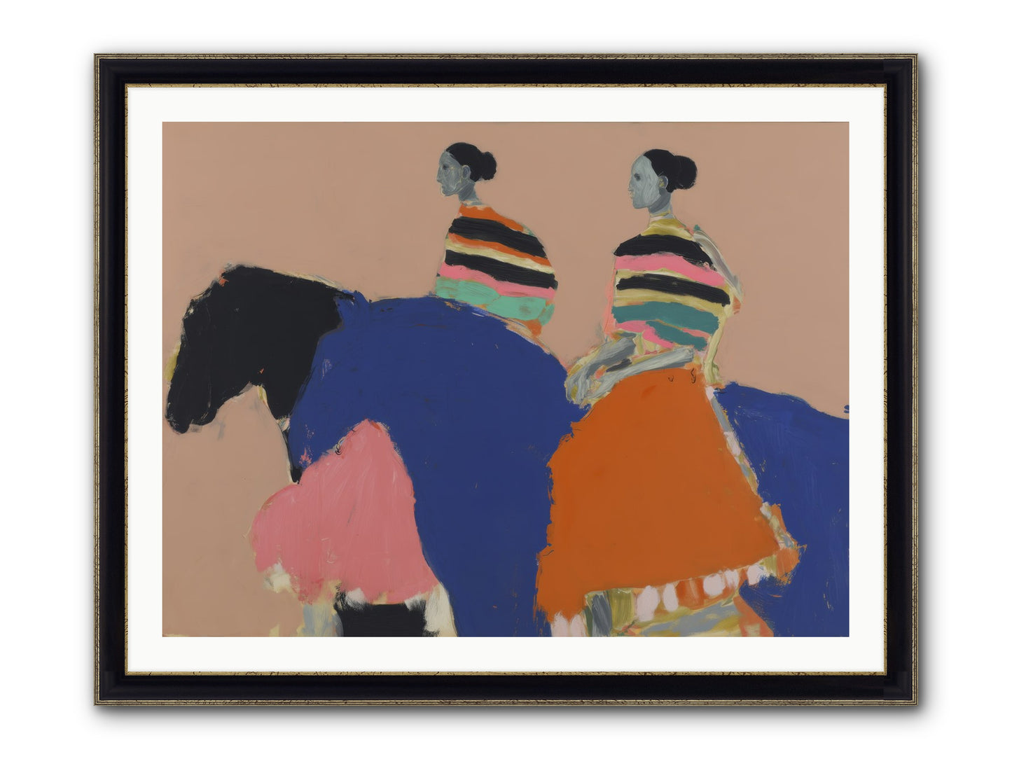 Velvet Rivulet Framed Print - Black & Gold 40x30