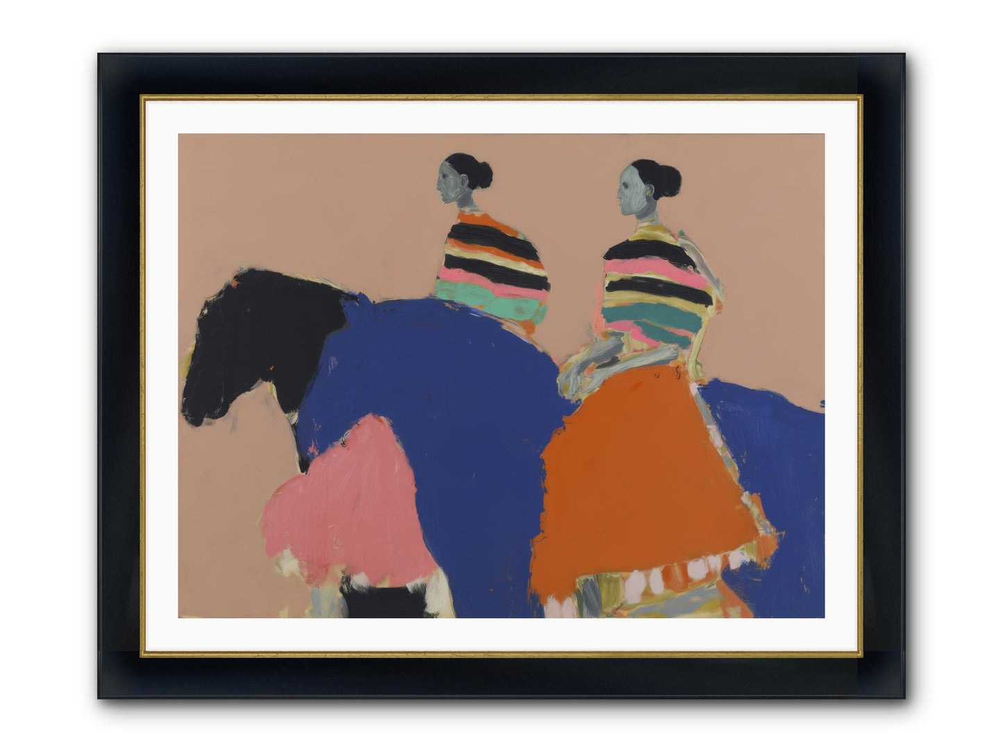 Velvet Rivulet Framed Print - Wide Black w/Gold 40x30