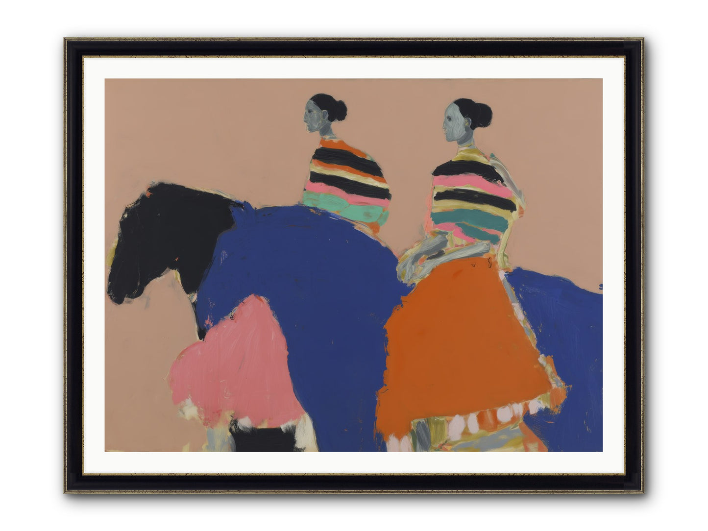 Velvet Rivulet Framed Print - Black & Gold 48x36