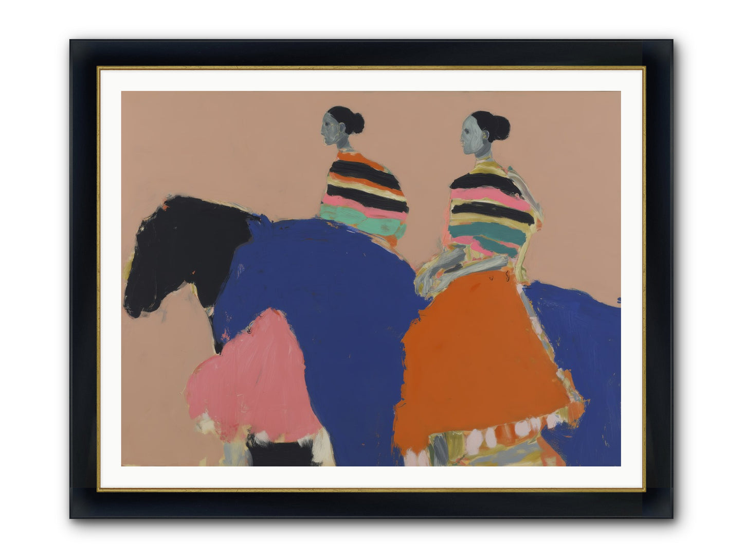 Velvet Rivulet Framed Print - Wide Black w/Gold 48x36