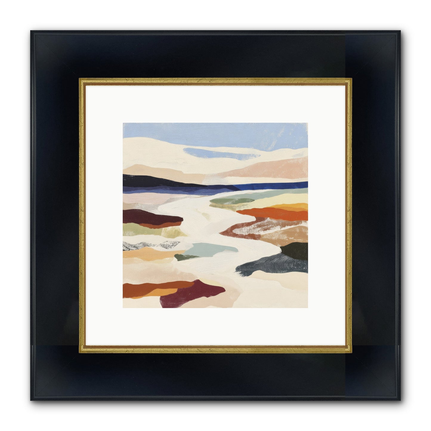 Velvet Rook Framed Print - Wide Black w/Gold 10x10