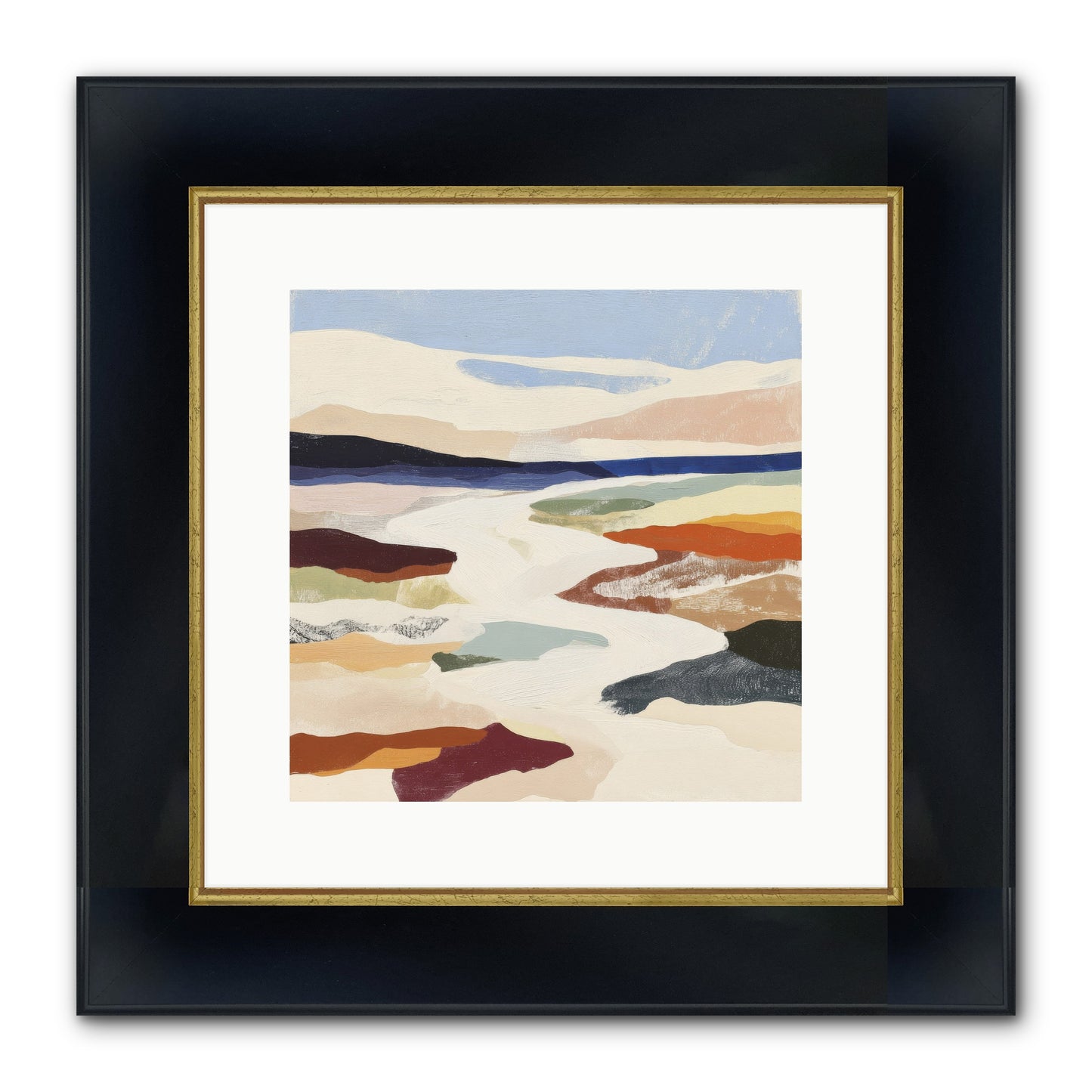 Velvet Rook Framed Print - Wide Black w/Gold 12x12
