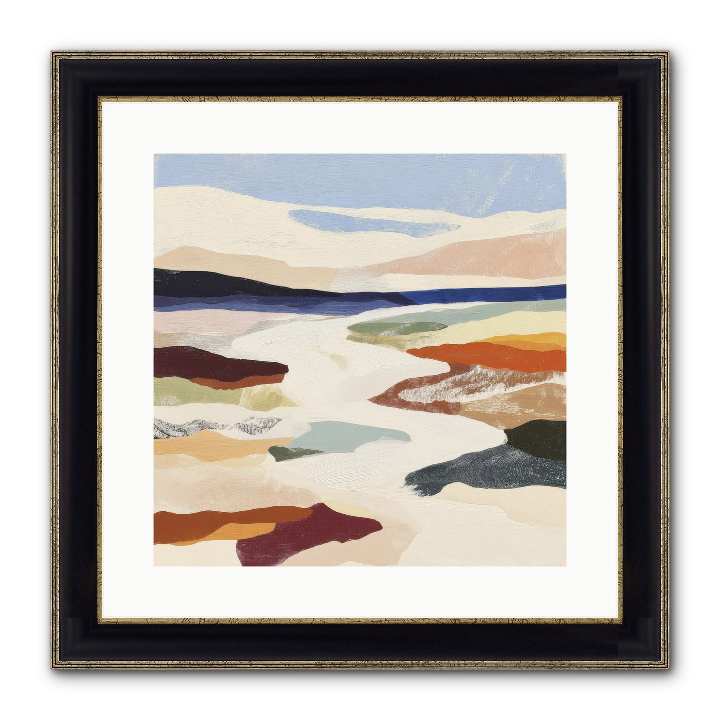 Velvet Rook Framed Print - Black & Gold 16x16