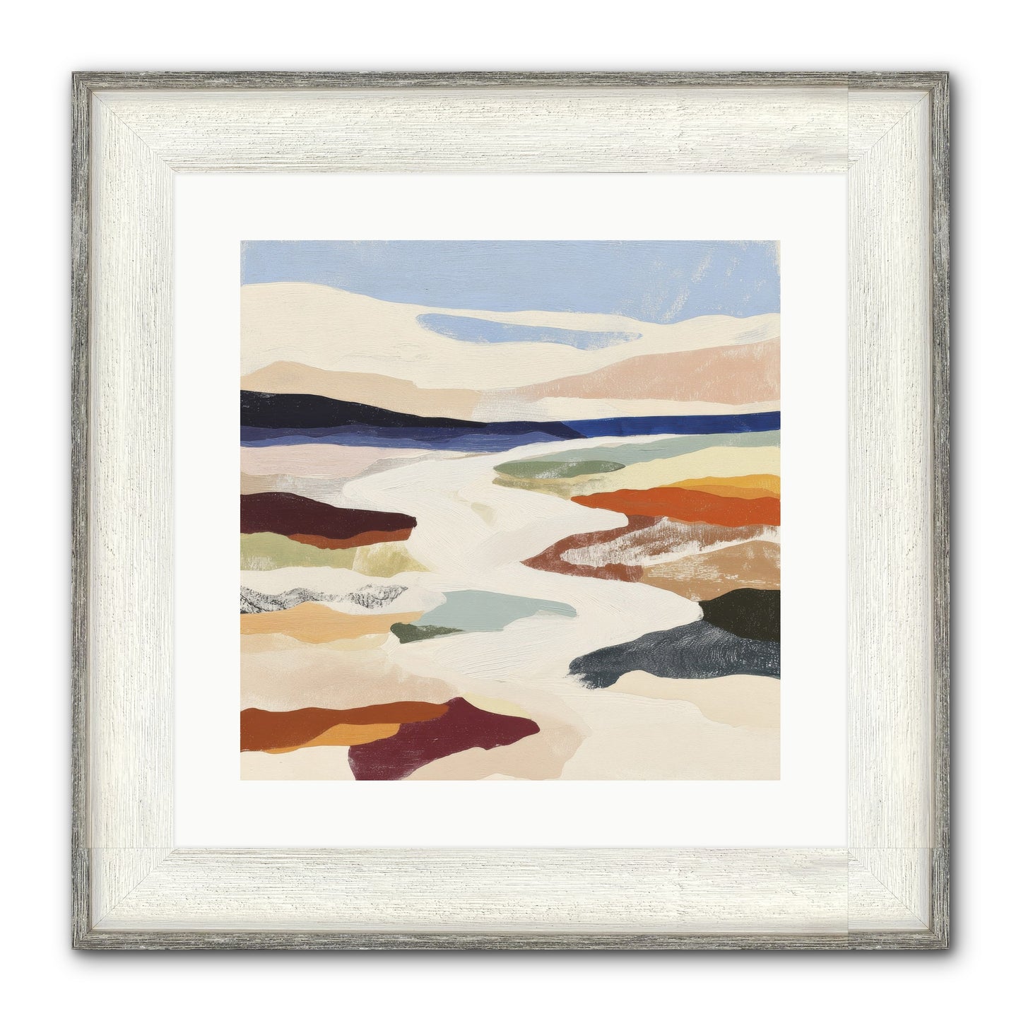 Velvet Rook Framed Print - Driftwood White 16x16