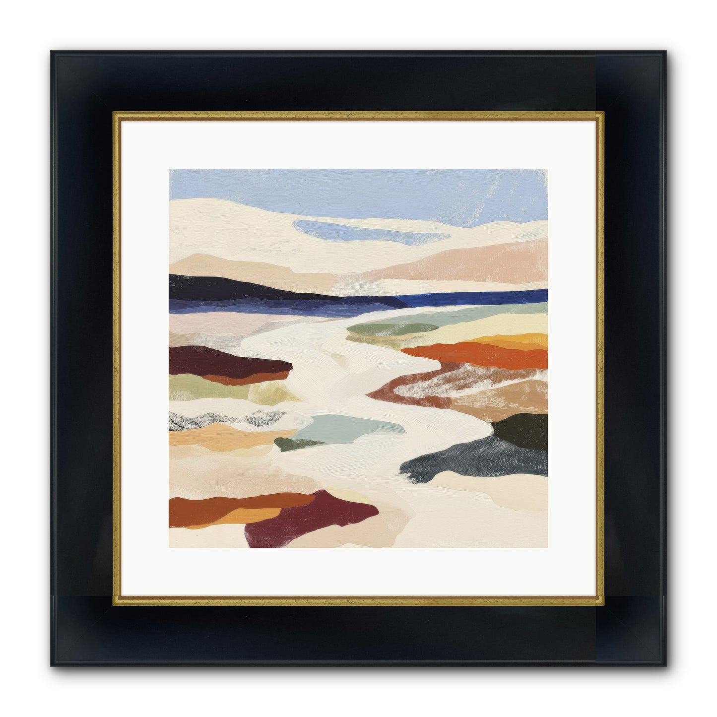 Velvet Rook Framed Print - Wide Black w/Gold 16x16