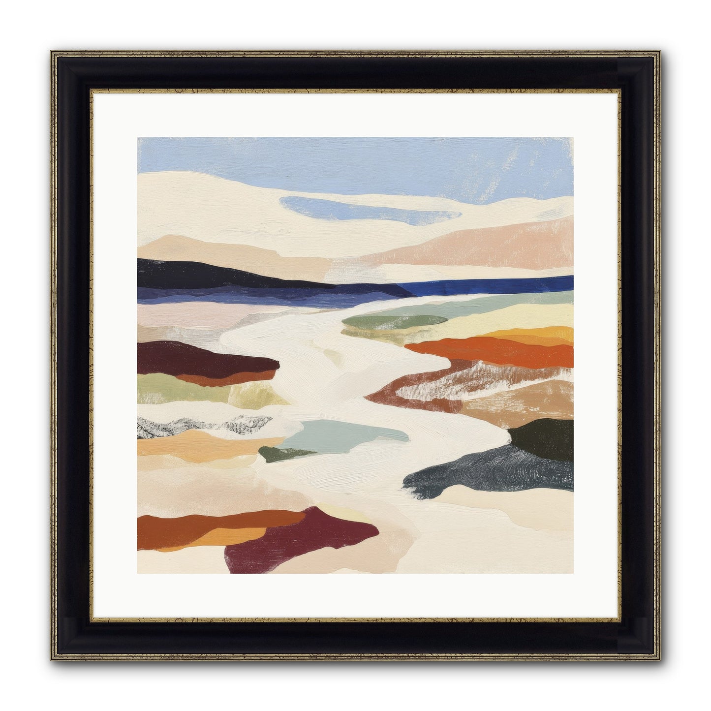 Velvet Rook Framed Print - Black & Gold 20x20
