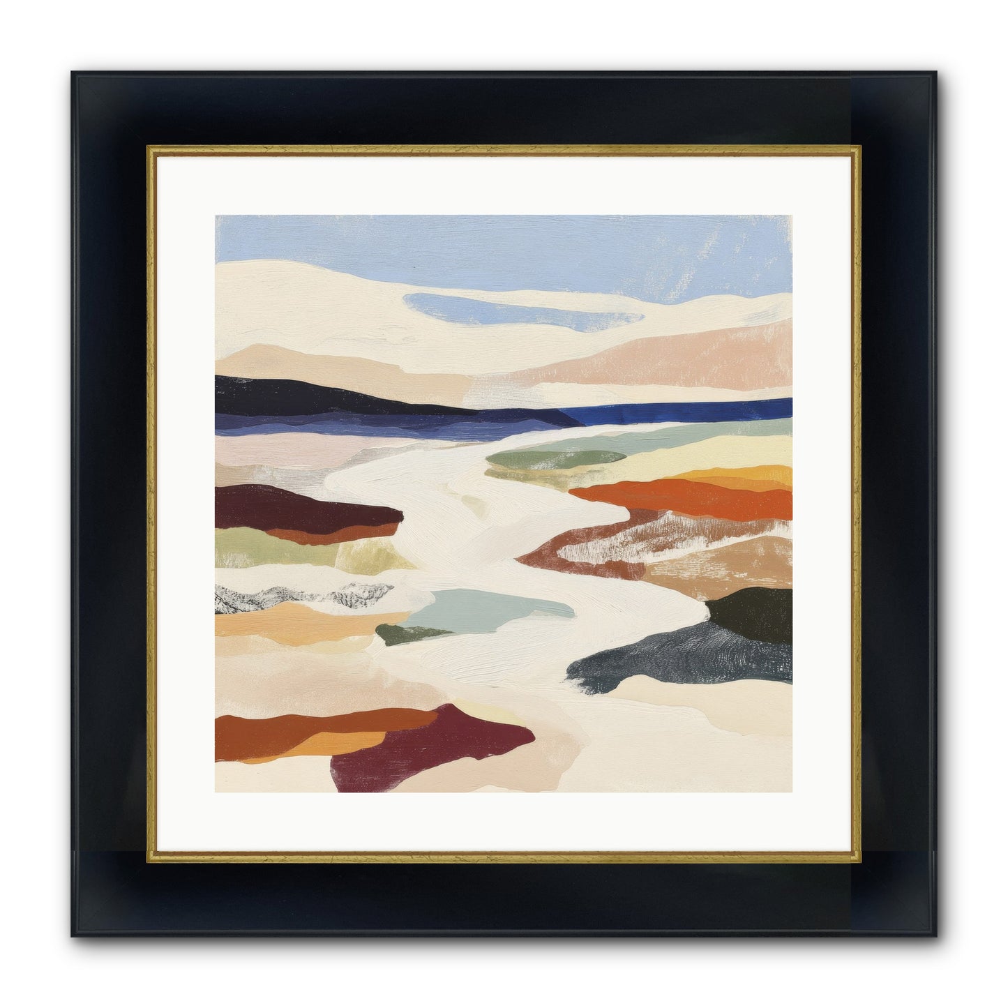 Velvet Rook Framed Print - Wide Black w/Gold 20x20