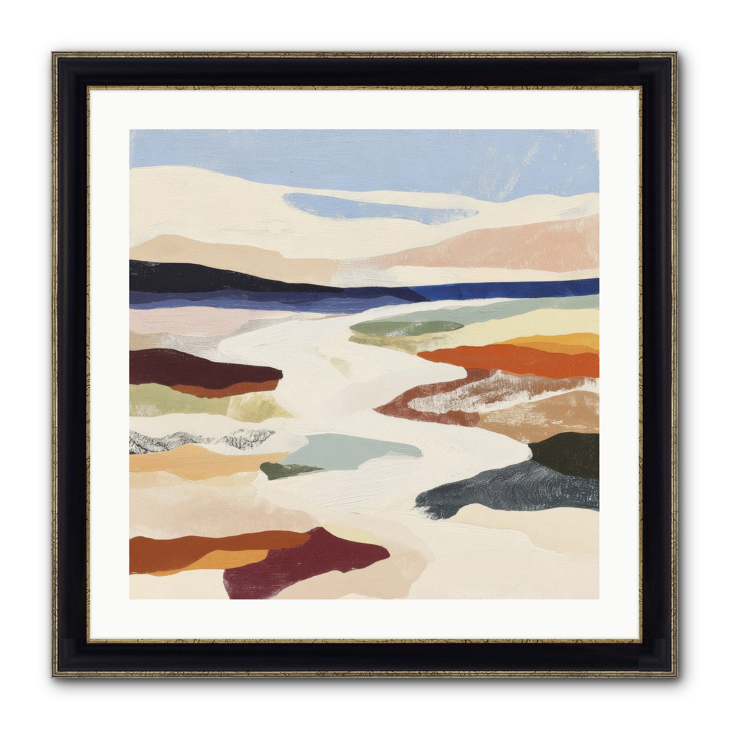 Velvet Rook Framed Print - Black & Gold 24x24