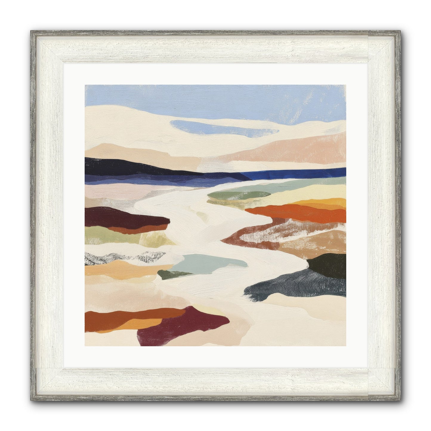 Velvet Rook Framed Print - Driftwood White 24x24
