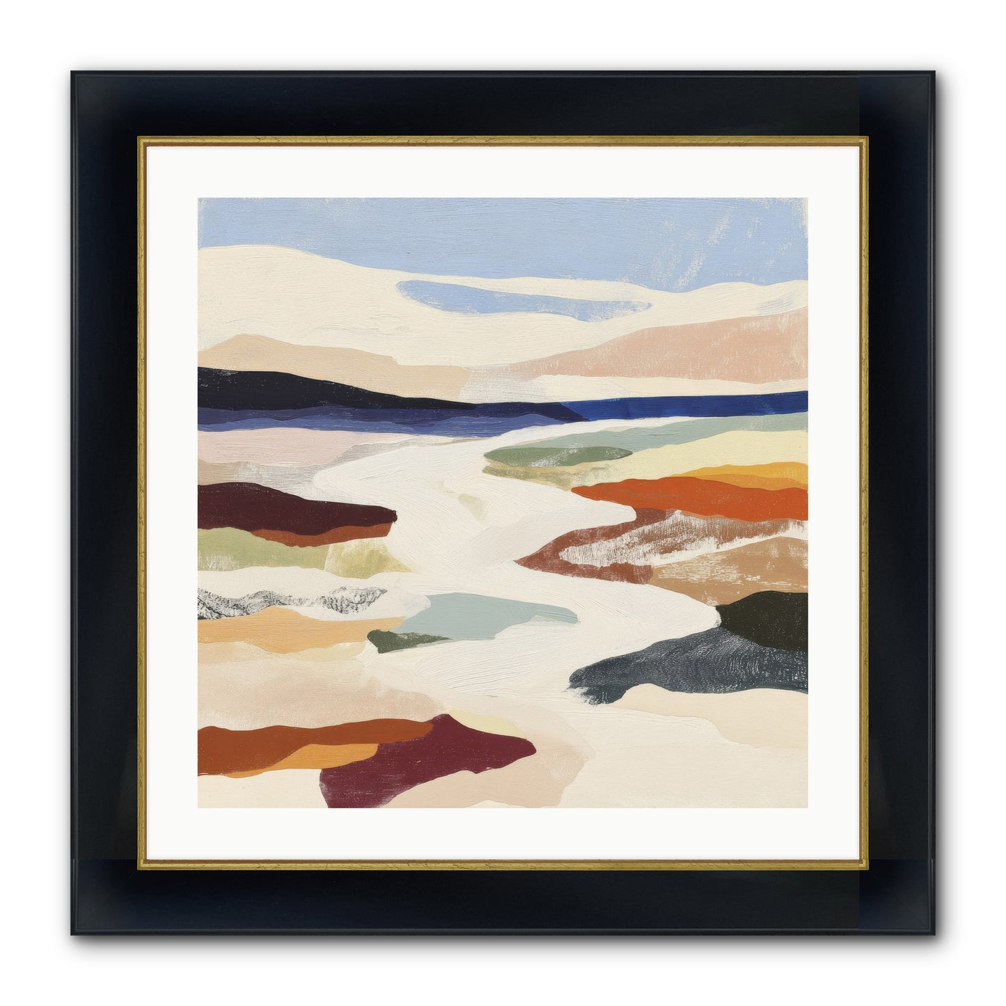 Velvet Rook Framed Print - Wide Black w/Gold 24x24