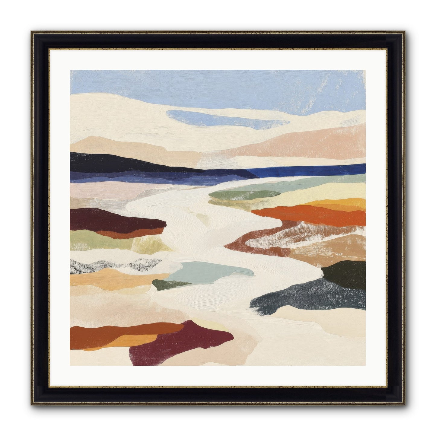Velvet Rook Framed Print - Black & Gold 30x30
