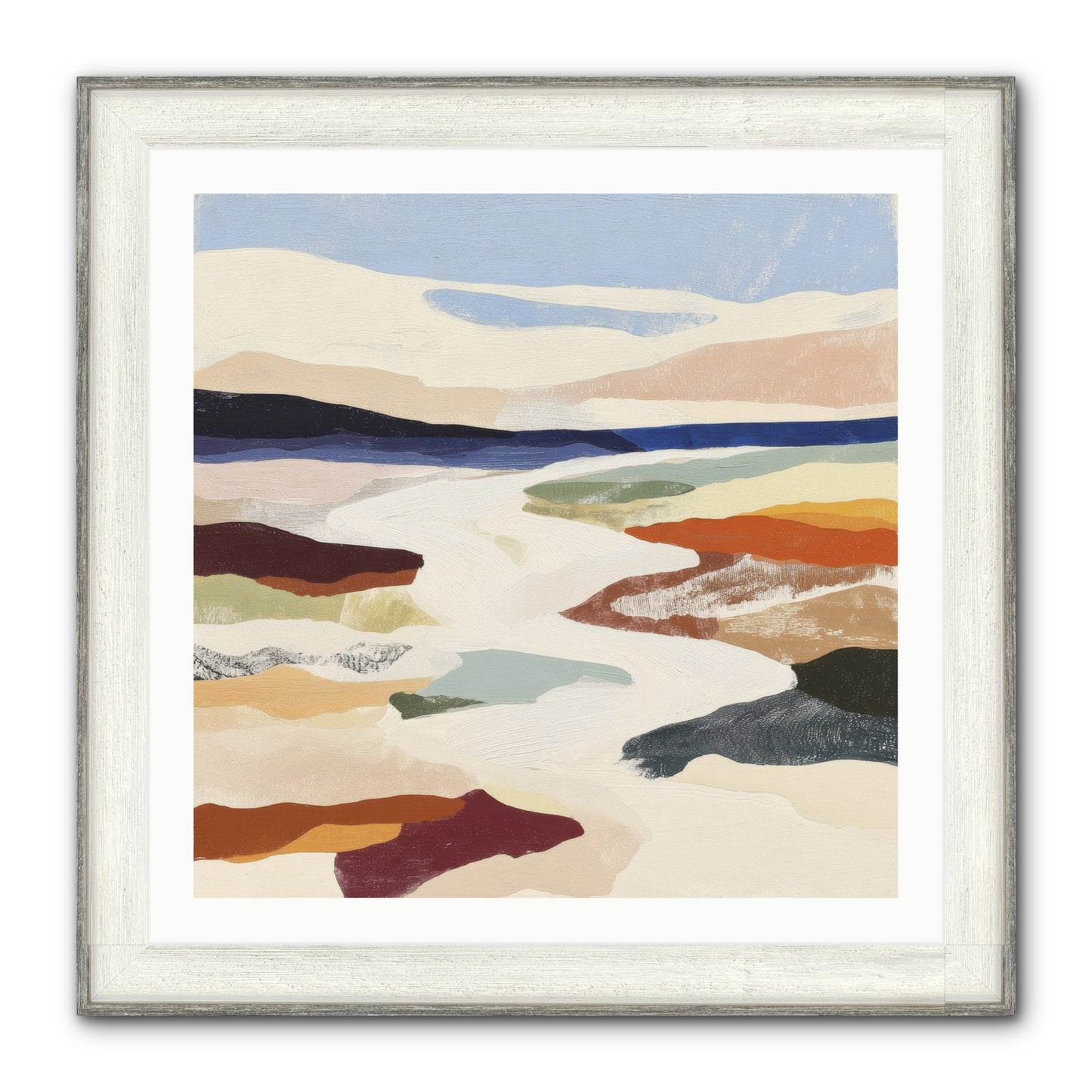 Velvet Rook Framed Print - Driftwood White 30x30