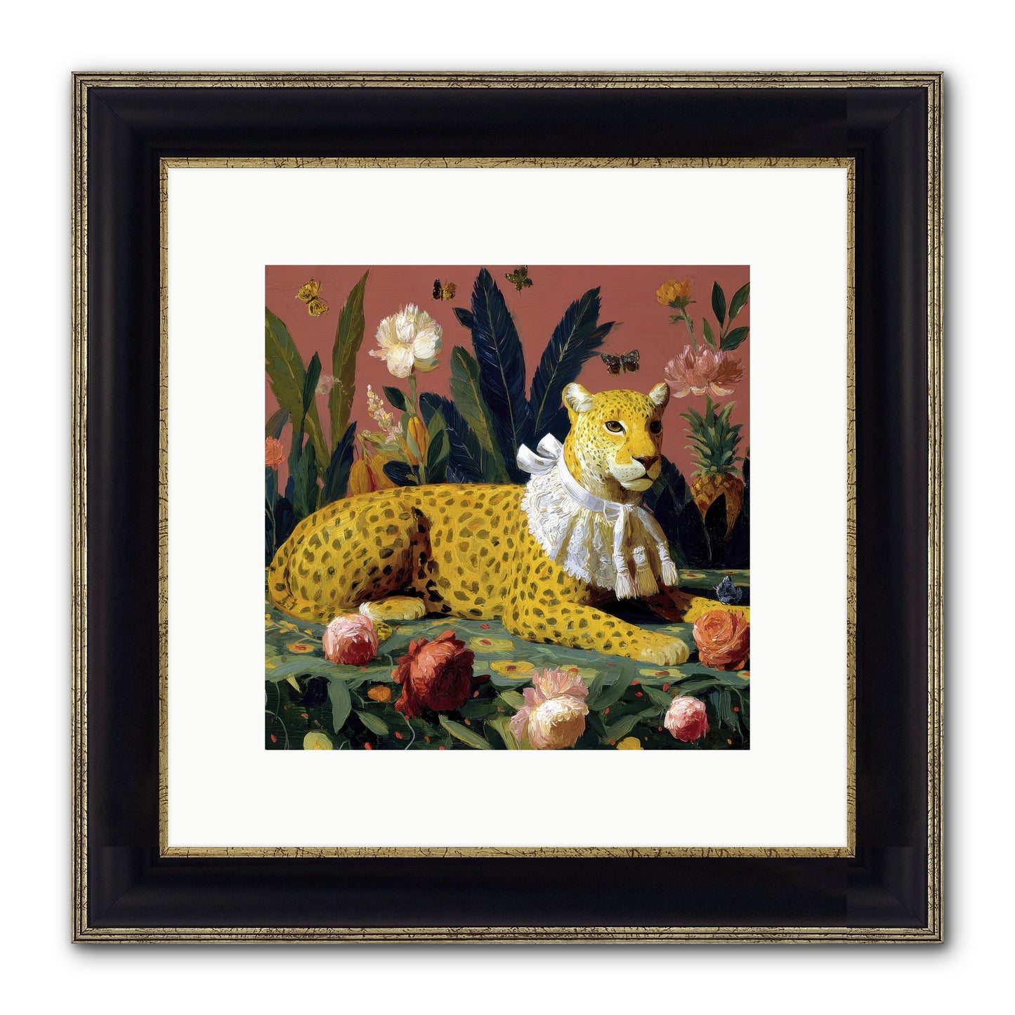 Velvet Shadows Framed Print - Black & Gold 10x10
