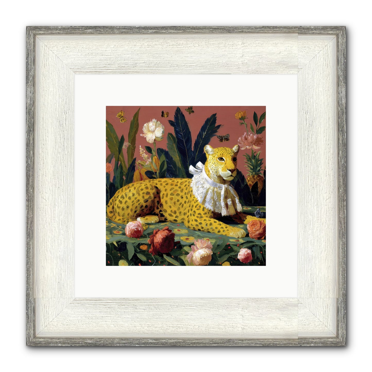 Velvet Shadows Framed Print - Driftwood White 10x10
