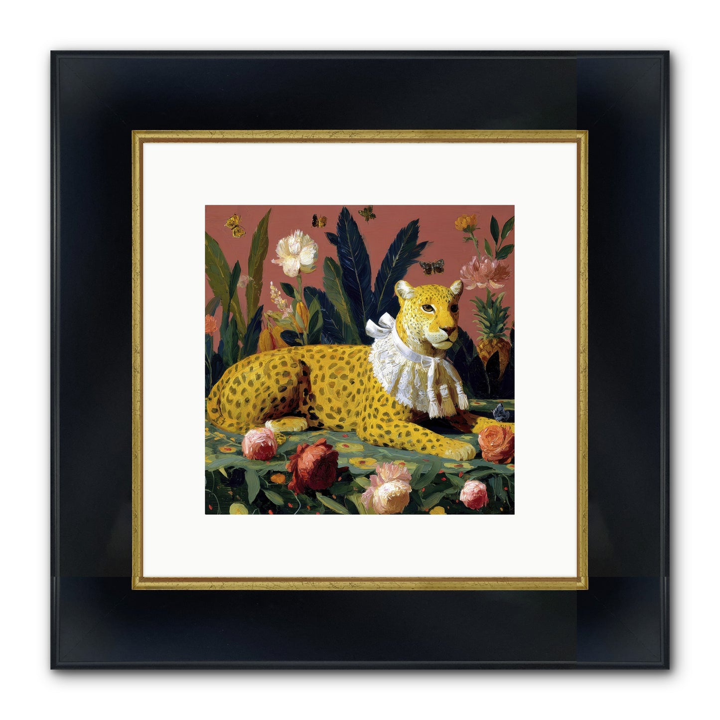 Velvet Shadows Framed Print - Wide Black w/Gold 10x10