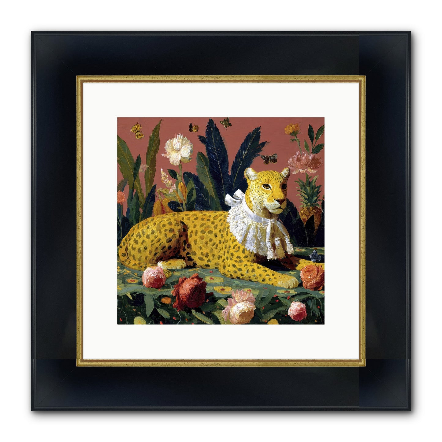 Velvet Shadows Framed Print - Wide Black w/Gold 12x12