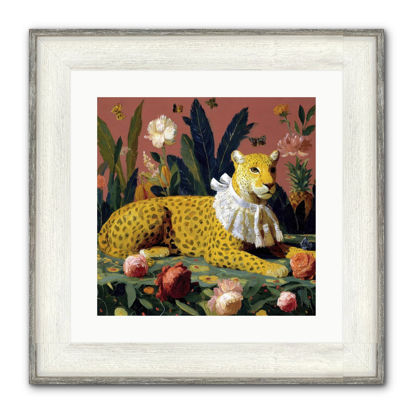 Velvet Shadows Framed Print - Driftwood White 16x16