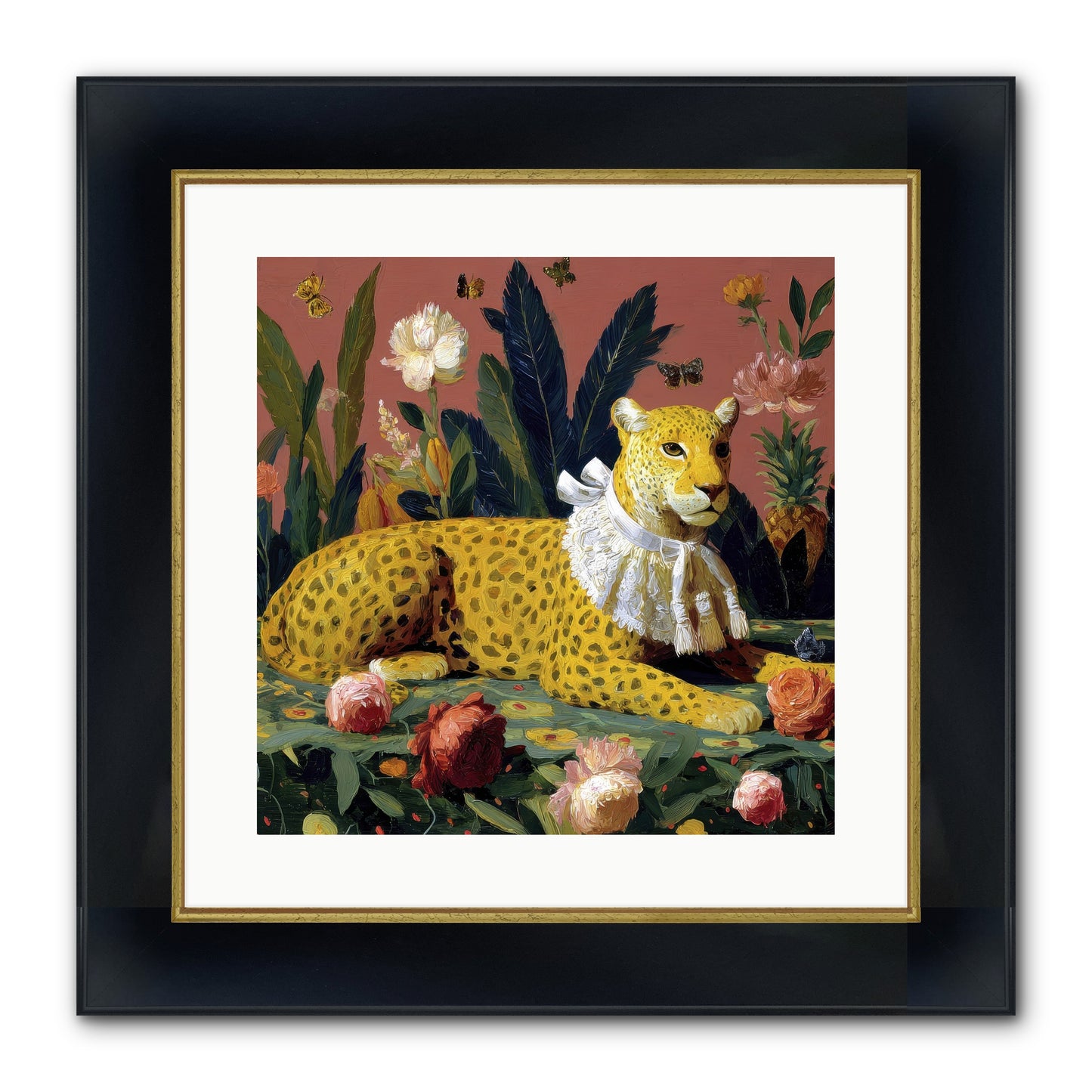 Velvet Shadows Framed Print - Wide Black w/Gold 16x16