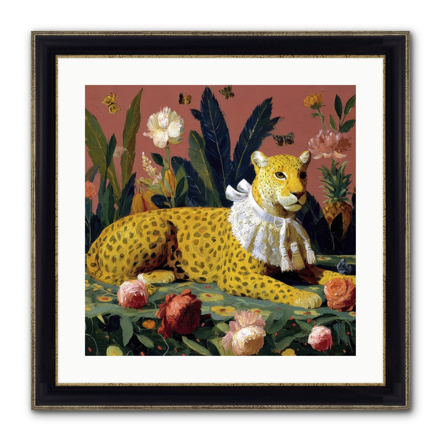 Velvet Shadows Framed Print - Black & Gold 20x20