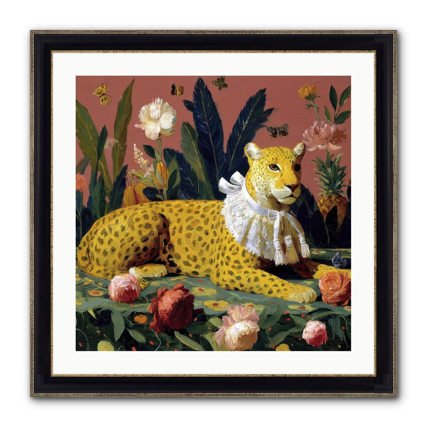 Velvet Shadows Framed Print - Black & Gold 24x24