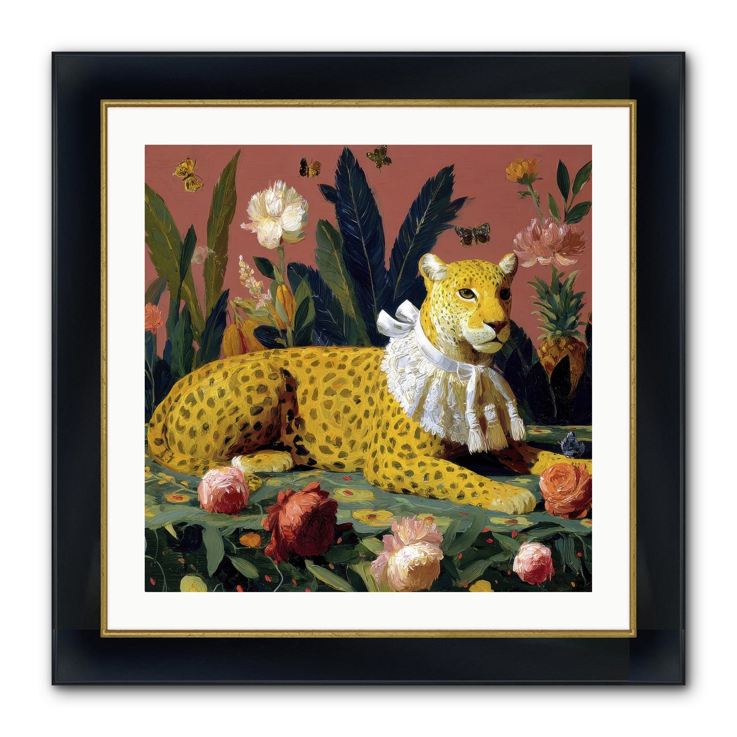 Velvet Shadows Framed Print - Wide Black w/Gold 24x24