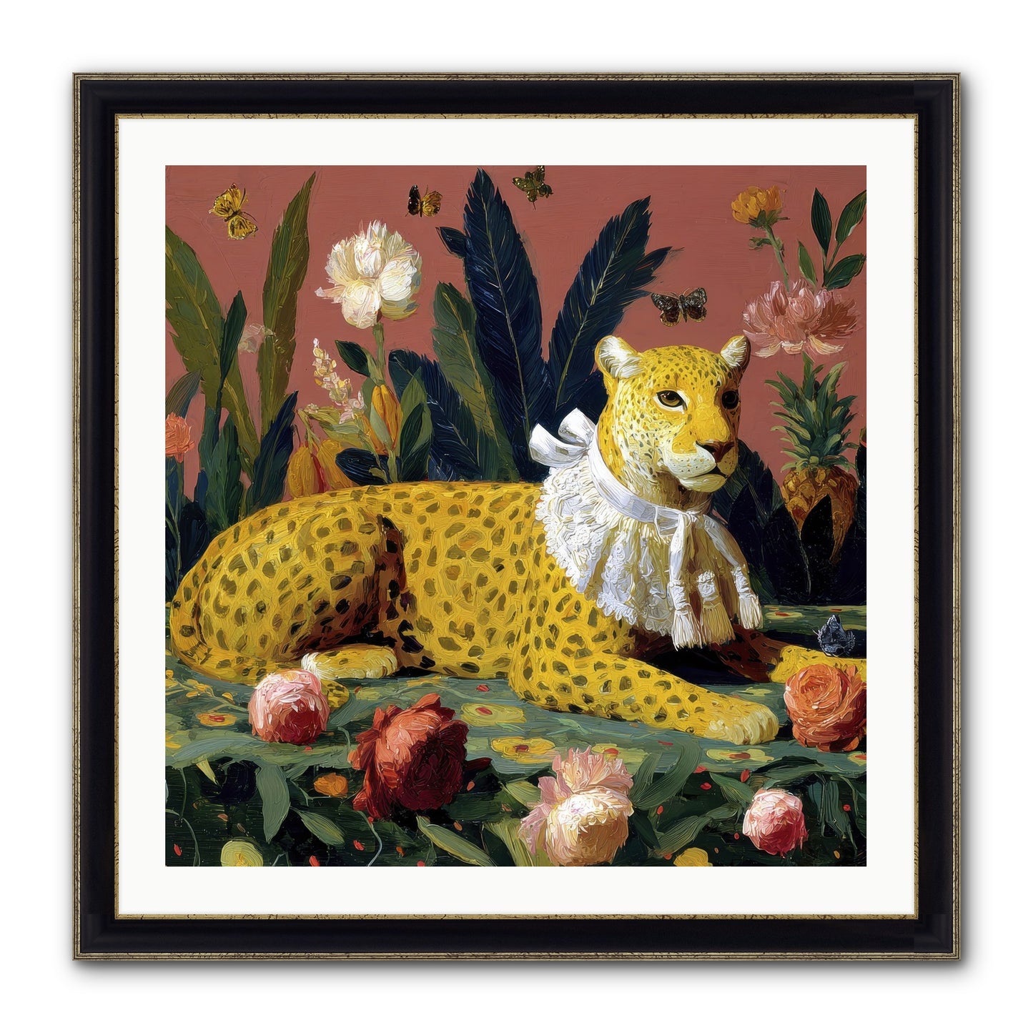 Velvet Shadows Framed Print - Black & Gold 30x30