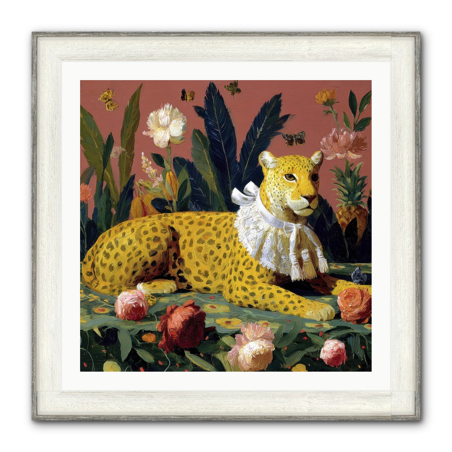Velvet Shadows Framed Print - Driftwood White 30x30