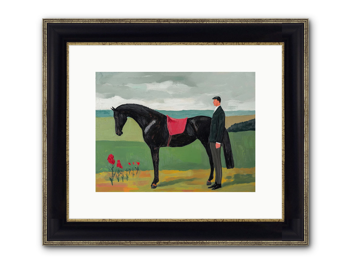 Velvet Storm Framed Print - Black & Gold 12x9
