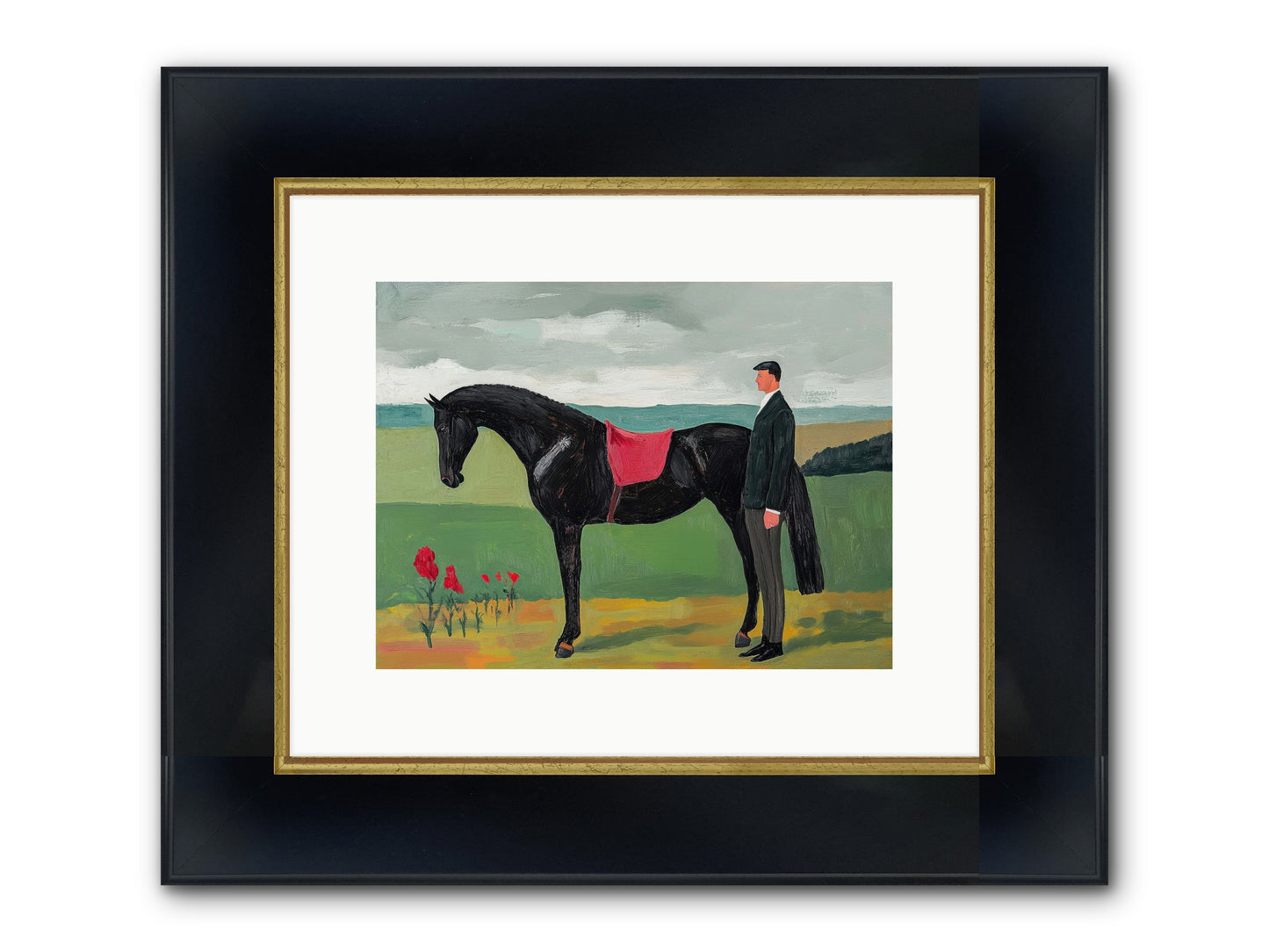 Velvet Storm Framed Print - Wide Black w/Gold 12x9