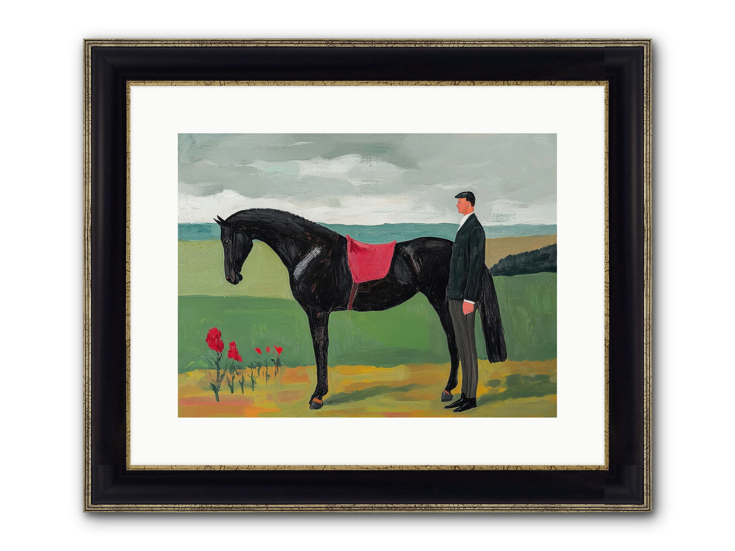 Velvet Storm Framed Print - Black & Gold 16x12