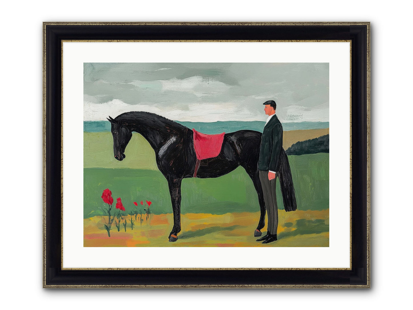 Velvet Storm Framed Print - Black & Gold 24x18
