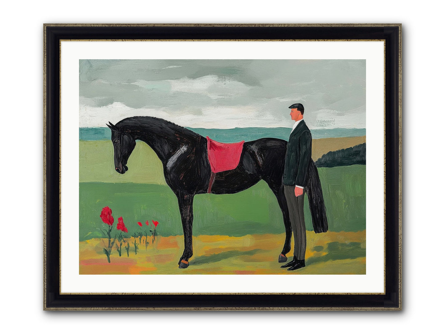 Velvet Storm Framed Print - Black & Gold 32x24