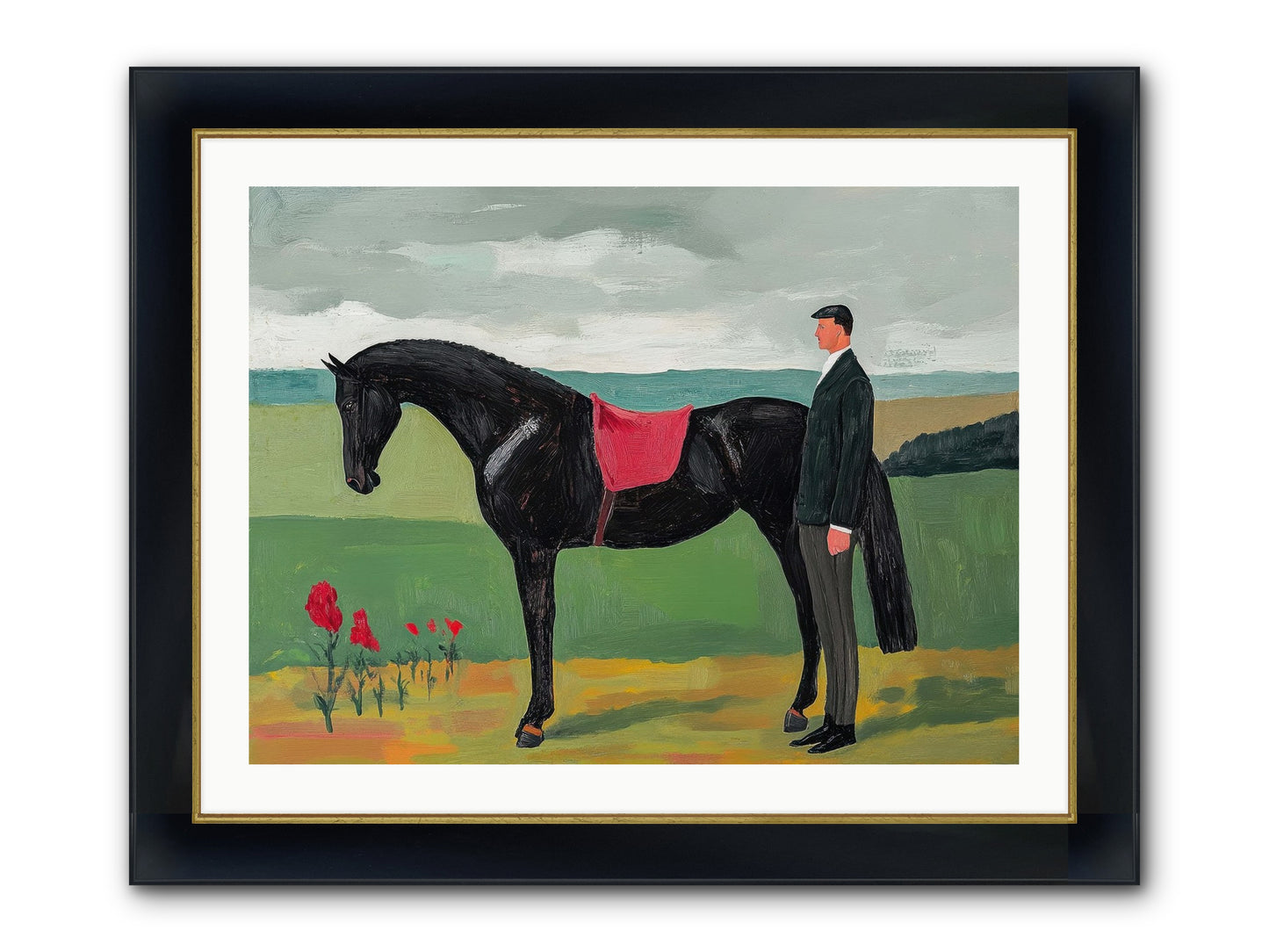Velvet Storm Framed Print - Wide Black w/Gold 32x24