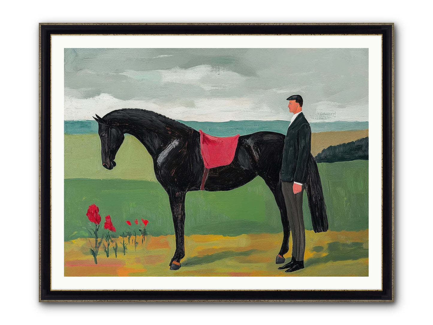 Velvet Storm Framed Print - Black & Gold 48x36